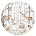 Naklejka na ścianę Adventure with forest animals - Kvilis - Round