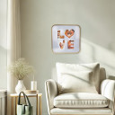 Aluminium Bilderrahmen Love - Gold mit Passepartout - abgerundete Ecken - 40,6 x 40,6 cm