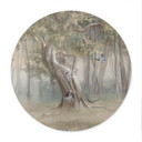 Poster schattige bosdieren tussen bomen - Ms Tiff - Rond