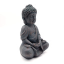 Meditative Deko Buddha Statue sitzend Bronze-Optik - 19x31 cm