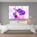 3 stykke lærred print Lilla orkidé blomst