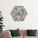 Sekskantet Billede af tropiske blade i junglen - Bloomery Decor - aluminium dibond