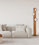 Stehleuchte Elena, braun, 140,4 x 31,2 cm, Holz LED-Stehleuchte, dimmbar