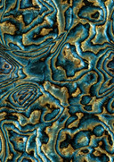 Papel pintado no tejido en azul, verde, marrón mármol look piedra gráfico moderno 