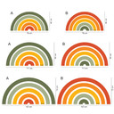 Wallsticker retro halvcirkel | regnbuefarver