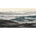 Papier Peint Photo Roerich Light - Paysage Montagneux Brumeux - Sir Edward x Grigory Gladarev