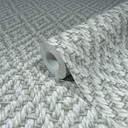 non-woven tapet i 3D diamantmønster flettet grå tekstil look
