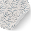 Delikate akvarelblade Wallsticker - Blød grå - Blomsterdekor - Rund