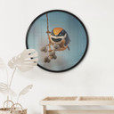 Poster Kleiner Vogel am Ast - Jacob Xu - Rund - Ø 30 cm