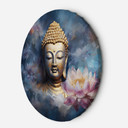 Rundt lærredsbillede Buddha og zenblomster