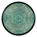 Plakat Mandala Boho złoto-zielony - Bloomery Decor - okrągły