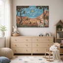 Canvas Schilderij Spiritueel Dierenrijk in de Nacht - Oliver Robins