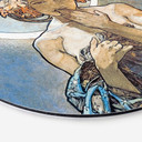 Tableau sur alu-Dibond rond Mucha - Etoiles: La Lune