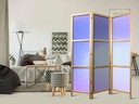 Japanischer Paravent, Raumteiler freistehend, Trennwand - Heather Mist: Various Shades of Violet