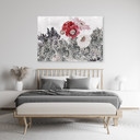 Canvasbillede, Røde valmuer i haven