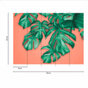 Nature PalmOrange w pomarańczowej zieleni - Fototapeta z włókniny Designwalls 2 - 2,55 x 3,5 m