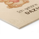 Holzbild mit Hase und Herz - Glaubenssatz 'Ich gehöre dazu' fürs Kinderzimmer