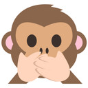 Muursticker Emoji Speak no Evil Monkey