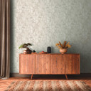 Non-woven tapet med raffia-look beige hvidguld - tekstureret metallic tapet