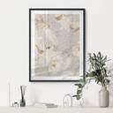 Plakat ptaki wśród białych kwiatów - UN Designs