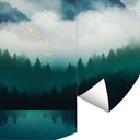 Fototapeta z mglistym krajobrazem nocą - SpaceFrog Designs - Round - tapeta flizelinowa/tapeta flize