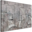 Canvasbillede, 3D palmer blade beton tekstur
