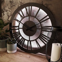 Décoration lumineuse LED en MDF - Horloge classique