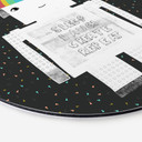 Billede Rainbow Robot Sleep Laugh Create - Treechild - rund â€“ print på aluminium (Alu-Dibond)