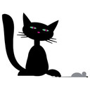 Wallsticker Sort kat med mus 1