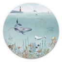 Tableau sur alu-Dibond rond Kikki Belle - Vie sous-marine