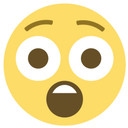 Muursticker Emoji Astonished Face