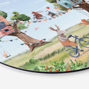 Tableau sur alu-Dibond rond Oliver Robins - Fête dans la cabane dans les arbres