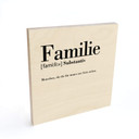 Holzbild Grammatik - Familie - Quadratisch