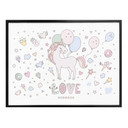 Plakat Kvilis - Unicorn Love - Jednorożec na balonowym przyjęciu