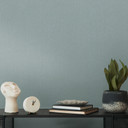 Papel pintado simple con textura fina azul-gris - Papel pintado no tejido liso moderno y sutil