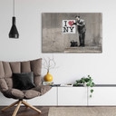 Tableau sur verre  Banksy - I love New York