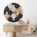 Muursticker Rond Fredriksson - Gold & Black