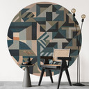 Fototapete Silent Planes - Geometrische Formen - Sir Edward x Grigory Gladarev - Rund