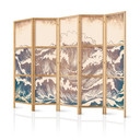 Japanischer Paravent, Raumteiler freistehend, Trennwand - Turbulent Ocean
