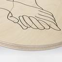 Obraz drewniany 1X Studio - Line Art Hand in Hand - Okrągły