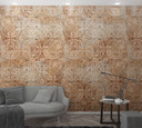 Fototapet i vintagestil Beige, Rød,Ornamental 2.70 x 1.59 m