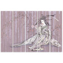 5 stykke lærredstryk, traditionel japansk geisha