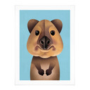Plakat dla dzieci z motywem zwierzęcym - Quokka - Brązowy