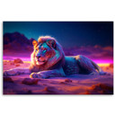 Canvas print løve natur dyr neon