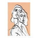 Obraz tkaniny line art portret dwóch kobiet - Treechild