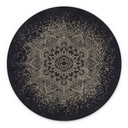 Billede Elegant mandala i sort og guld - Bloomery Decor - rund – print på aluminium (Alu-Dibond)