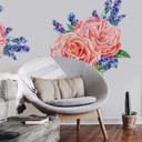 Sticker mural harmonie de roses XXL