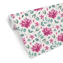 Tapet med mønster - akvarelblomster 02 - pink