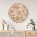 Obraz drewniany Dalie Shabby Chic Różowy - Bloomery Decor - Okrągły
