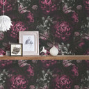 A.S. Creation blomstret tapet i lilla og sort blomstret tapet i mat non-woven tapet